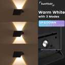 Solar Fence Lights Outdoor, 10 Pack Warm White Up and Down Solar Wall Lights, IP67 Waterproof LED Dusk to Dawn Solar Powered Fence Lights for Patio, Backyard, Deck, Garden, Yard, Outdoor Wall Decor