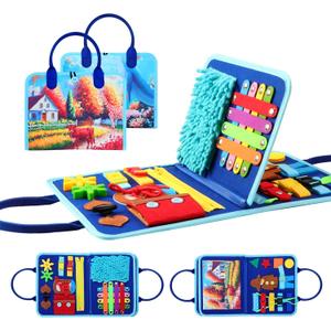 Fidget Blanket for Adults with Dementia, Dementia Activities for Seniors, Alzheimer's Products Multi-Use Busy Sensory Board, Gifts for Him Her Dementia Products for Elderly and Children with Autism