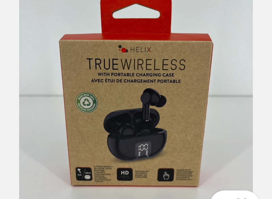 Helix True Wireless Wireless Earbuds Headphones NEW Sealed 810061145110 V1-1123