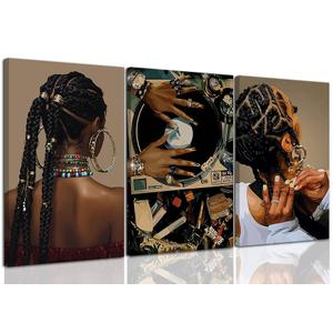 Wall Art Black Girl Canvas - Afrocentric Martini Y2K Poster