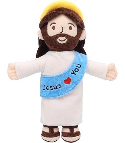 Yelakey Jesus Plush Jesus Stuffed Doll Christian Religious Plushie Toy for Kids Christmas Easter 13"