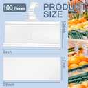 100 Pieces Plastic Wire Shelf Label Holders, Reusable Price Label Holder with locks, Label Display Holder for Retail Supermarket Department Store(3'' x 1.4'')