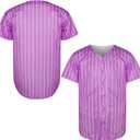 MESOSPERO Blank Jersey Plain Hipster Hip Hop for Men Button-Down Baseball Jersey Short Sleeve Shirt (Purple, S)