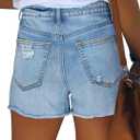 MODARANI Denim Shorts for Women Distressed Jean Shorts Ripped Summer Hot Short (Blue, L)