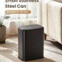 Cesun 2.1 Gallon Bathroom Trash Can with Swing-Top Lid, Small Stainless Steel Garbage Can with Removable Inner Bucket, Slim Waste Basket for Home, Office, Toilet, Bedroom, Living Room (Black)