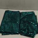 28 FT- 2 PCS Hunter Green Sequin Backdrop Curtains Panels, Christmas Green Photography Backdrop Glitter Curtains Fabric Background for Christmas Wedding Party Decor