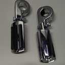 LDJXDADI 1.25" Highway Footpegs, Adjustable Footrest Mounting P-Clamps Compatible with Harley Sportster Touring Softail Dyna Honda Kawasaki Suzuki Yamaha with 1-1/4" Engine GuardChrome