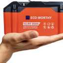 ECO-WORTHY Portable 12V Lithium Battery, 12.8V 20Ah Lithium Iron Phosphate DEEP CYCLE BATTERY, Built-in BMS, 4000+ Cycles, Perfect for Outdoor Camping Fishing RV Marine Trolling Motor Fishfinder