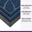 DEXI Front Door Mat Outside Entrance, Heavy Duty Non Slip Low Profile Doormat for Entryway, Trap Dirt and Moisture Welcome Mats, Easy Clean, Patio, Garage, 5x3, Blue