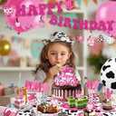 Cowgirl Birthday Party Decorations Supplies - 229 Pcs Western Disco Party Kit with Banner, Plates, Cups, Cutlery, Balloons & Table Cover, Serve 30