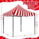 Oudain 10x10 Carnival Themed Pop up Canopy Tent Commercial Canopy for Food Vendors Heavy Duty Pop up Shelter for Outdoor Catering Advertising Stand with Iron Frame and Silver Coated Fabric