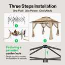VIVOSUN 13 x 13 Pop Up Canopy Tent, Quick Setup Canopy Shelter with Mosquito Netting, Center Lock, Storage Bag, Instant Outdoor Gazebo for Parties, Patio, Lawn, Garden, Backyard, Khaki