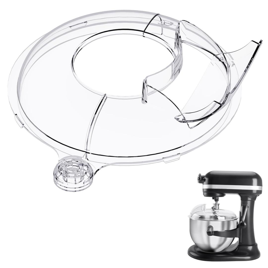 Pouring Shield for KitchenAid 6-7Qt Bowl Lift Stand Mixer (for Stainless Steel Bowls Only), Splash Guard Mixers Bowl Cover for Kitchen aid 6-7Qt Accessories and Attachments (Clear)