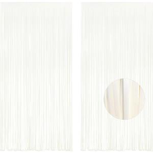 White Party Streamers Decoration - GREATRIL Foil Fringe Backdrop for Daisy Groovy Birthday/ Anniversary/ Wedding/ Graduation/ Bridal Shower/ Cocktail/ Prom/ Gala - 3.2ft X 8.2ft - 2 Packs