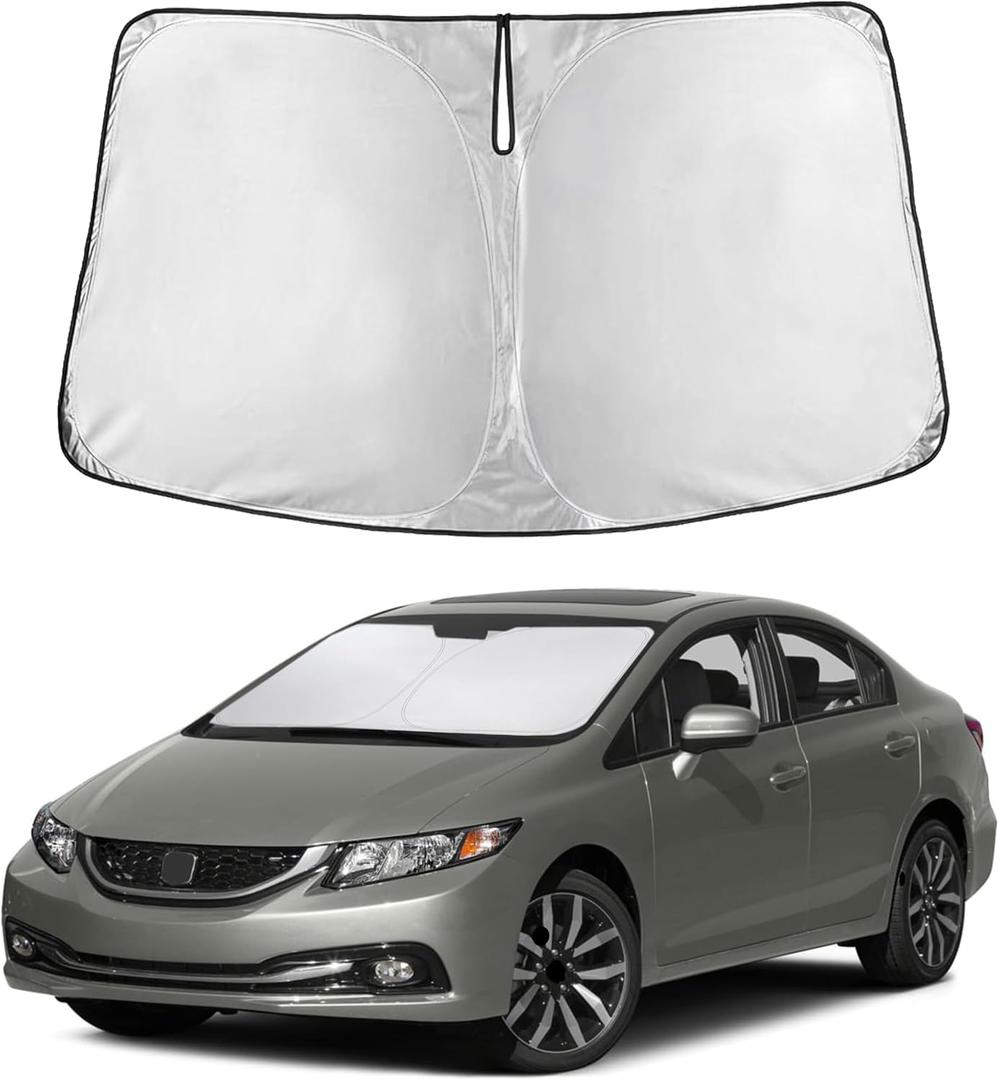 EcoNour Windshield Sunshade Compatible for Honda Civic 20122013 2014 2015, Sun Visor for Front Windshield & Window Sunshade Cover, UV Heat Blocker & Protector, Car Accessories