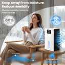 Dehumidifier, 1000 sq.ft Quiet Dehumidifiers for Home Bedroom Bathroom Basement with 95oz Water Tank, Sleep Mode, Auto Shut-Off 7 Colors LED Light, White