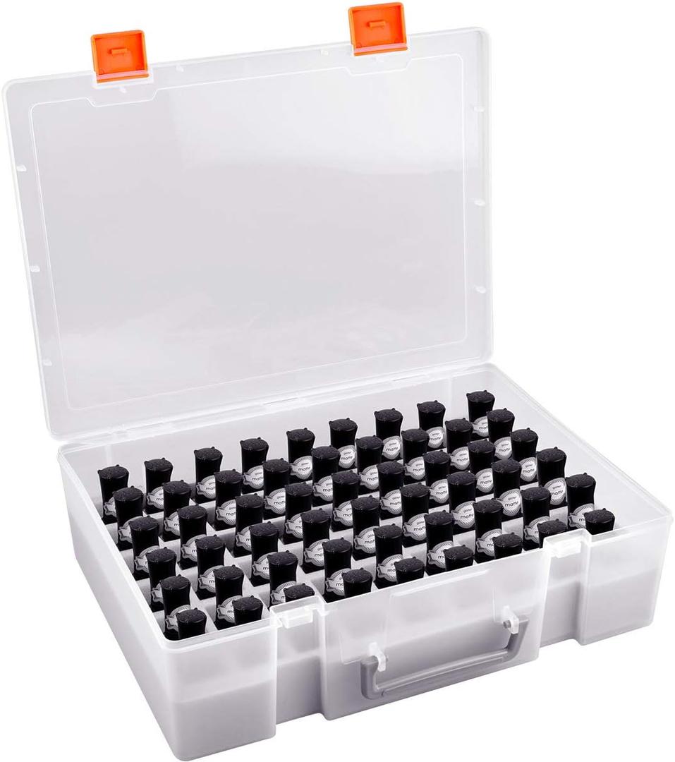 ALCYON Universal Nail Polish Holder & Organizer Contains 54 Bottles for Gellen, for Beetles, for Sally Hansen, for OPI, for Essie and Other Fingernail Polish (ONLY A CASE)-Clear (White)