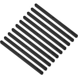 uxcell Drawer Slides, 10Pcs 300mm - Plastic Drawer Rails, Side Mounted Grooved Guide Rails for Cabinet Drawers Bedside Tables Wardrobe Dressers (Black)