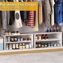 2 Tier Small White Shoe Rack For Closet, Stackable Shoe Shelf Organizer for 9 -12 Pairs of Shoes, Small Shoe Storage Organizer for Entryway, Hallway, Garage,Living Room, Bedroom, Size 28.5"* 11" * 13"