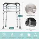 Lianjindun Toilet Safety Rails, Adjustable Toilet Frame for Elderly, Seniors, Handicap & Disabled, Foldable Handicap Toilet Handles Fit Any Toilets (Gray)