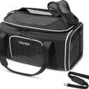 Petskd Top-Expandable Pet Carrier 17x12x8.5 Inches JetBlue Allegiant Spirit Airline Approved, Soft-Sided Carrier for Small Cats and Dogs with Locking Safety Zippers and Anti-Scratch Mesh(Black)