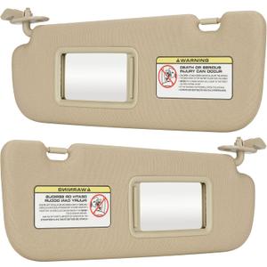 Beige Driver Left + Passenger Right Side Sun Visor Replacement Compatible with 2011 2012 2013 2014 2015 Hyundai Elantra Replace 852103X000TX 852203X000TX