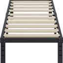 ZIYOO Twin XL Bed Frame, 18 Inches Tall, 3 Inches Wide Wood Slats with 2500 Pounds Support, No Box Spring Needed, High Metal Platform with Underbed Storage Space, Easy Assembly, Noise Free