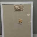 DOLLAR BOSS Cork Board Bulletin Board with Linen Double-Sided 24" x 18" Linen Corkboards for Walls Picture Display Vision Board for Office Home School Framed Picture Pin Board, 20 Pushpins 10 Clips (White)