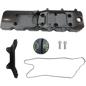 MITZONE Aluminum Engine Valve Cover With Gasket Bolts & PCV Valve and Cap With Stent Compatible with 2007-2023 Dodge Ram 2500 3500 Diesel 6.7L 68445548AA
