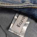 ELLEVEN Denim Mini Skirt Low Rise with Shorts, Raw Hem High Stretch Y2k Casual Jean Skort with Pockets, S