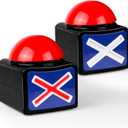 BEAN LIEVE Game Buzzers with Sound - 2 Pack Buzzer Button with Lights, Game Show Buzzers for Family, Quiz Game Buttons Perfect for Game Night & Trivia Club & Classroom (Black)