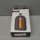 Delove Modern Glass Hip Flask with Silicone Sleeve- Small Portable Travel Flask- Clear Pocket Drinking Flask for Men&Women- Wedding Party, Groomsman, Bridesmaid, Gift- 7.5oz/220ml,Black