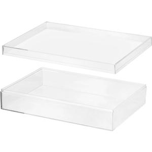 PATIKIL Acrylic Box with Lid 10.24" x 7.09" x 2.36", Clear Acrylic Display Boxes Plastic Square Cube Containers Storage Organizer for Candy Tiny Jewelry Artwork Display