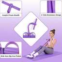 Resistance Bands with Handles, Foot Pedal with 6 Tubes, Natural Rubber, Ankle Puller for Sit-Ups and Full Body Portable Home Gym Strength for Legs, Arms and Core Muscles