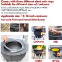 Multifunction Wood Burning Stove with Grill Rack,Large Portable Charcoal Grill,Camping Rocket Stove for Outdoor/Backyard Cooking,Chinese Wood Stove,Off Grid Living Supplies