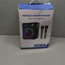 Karaoke Machine, Portable Bluetooth Karaoke Speaker with 2 Wireless Microphones, PA System for Adults Kids with LED Lights & Echo Adjustment, Supports TWS/TF/USB/AUX for Home Party (T03-2 MICS)