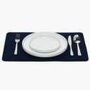Graf Lantz - Merino Wool Rectangle Placemat - Marine (12" H x 18" W) - 3mm Merino Wool Felt Table Mat - Moisture Wicking - Odor, Stain, Heat & Dirt Resistant - Luxury Home Decor - Made in the USA