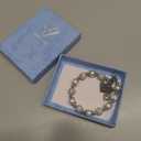 First Communion White Bead Charm Bracelet Handmade Jewelry Baptism or Christening Gift