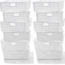 Geetery 12 Pack Classroom Storage Baskets with Handle,White