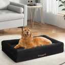 Upvilla Orthopedic Dog Bed XXL, Four-Sided Dog Sofa, Washable Cover, Black