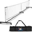 Deluxe Heavy Duty Pickleball Net with Wheels – Regulation Size Portable Net System with Lockable Wheels & Wheeled Carry Case | Tournament-Ready, Fast Setup | Backyard, Driveway, Gym & Court Use, 22 feet x 3 feet
