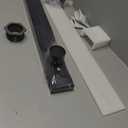 24-Inch Linear Shower Drain Offset Outlet, Matte Black Shower Floor Drain