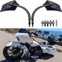 Black 8mm/10mm Motorcycle Rear View Side Mirrors Compatible With Cruiser Chopper Sportster Dyna Softail Street Bike Scooter Dirt Bike and More