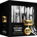 600 Plastic Silverware Set - Plastic Cutlery Set - Disposable - Flatware Set - 200 Forks - 200 Spoons - 200 Knives - Heavy Duty - Party Bulk - Silver