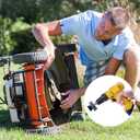 4 Packs Lawn Mower Blade Sharpener, Double Layer Sharpener Universal Sharp Rotary Lawn Mower Blade Sharpener with Blade Balancer Corundum Blade Sharpeners for Hand Drill