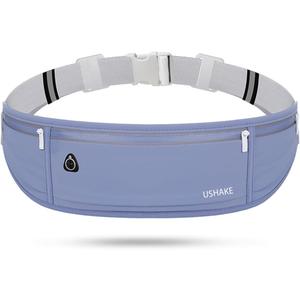 USHAKE Slim Running Belt, Workout Fanny Pack for Men Women,Exercise Waist Pack for Apple iPhone Holder, Runner Belt for Running Walking Cycling Camping Gym Dark Blue
