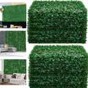 24 Pcs Boxwood Hedge Wall Panels 16" x 24" Artificial Boxwood Panels Greenery Grass Wall Topiary Plant UV Protected Privacy Hedge for Indoor Outdoor Fence Garden Backyard Wedding Backdrop Decor