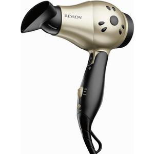 REVLON 1875W Compact Folding Handle Hair Dryer | Great for Travel (Gold/Black)
