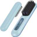 NUMOYA Go Brush Pro 2026 Upgrade Portable Cordless Hair Straightener Brush for Women (Blue)