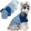 XPUDAC 4 Pack Dog Sweaters Comfy Dog Clothes with Sleeves Puppy Shirts Pullover Pet Sweatshirt for Small Medium Large Dogs Boy Girl Doggy Outfits Cat Apparel, Blue, XL (Navy, Grey)